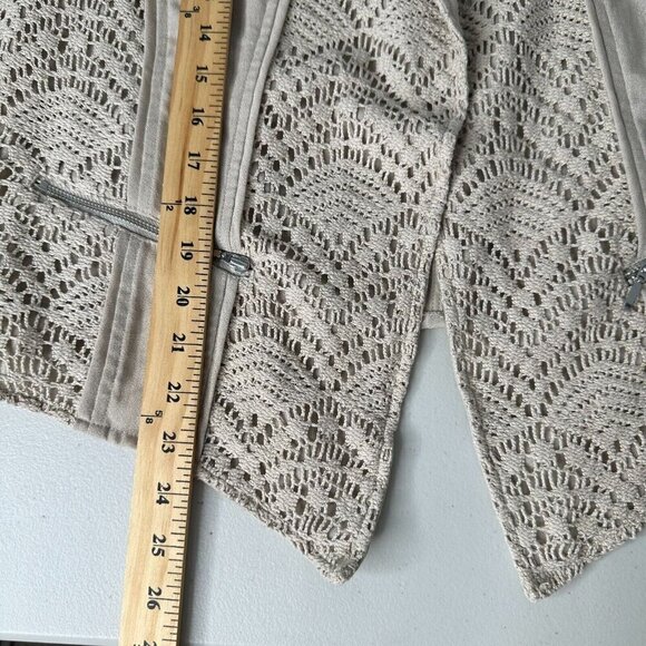 Chicos Crochet Vest Size L Lace Open Front - Picture 10 of 12